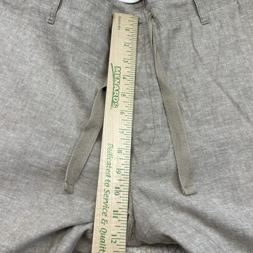 J.Crew Pants Mens 38x32 Beige Linen Drawstring Cuffed Relaxed Trousers Straight
